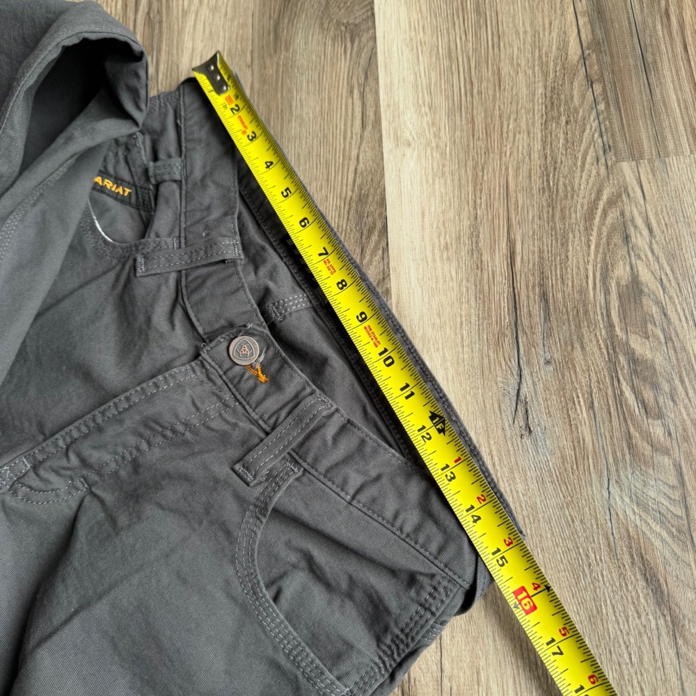 Ariat Rebar M4 Relaxed Straight Leg Work Pants Mens 30x32 Gray Canvas Utility - Picture 7 of 9